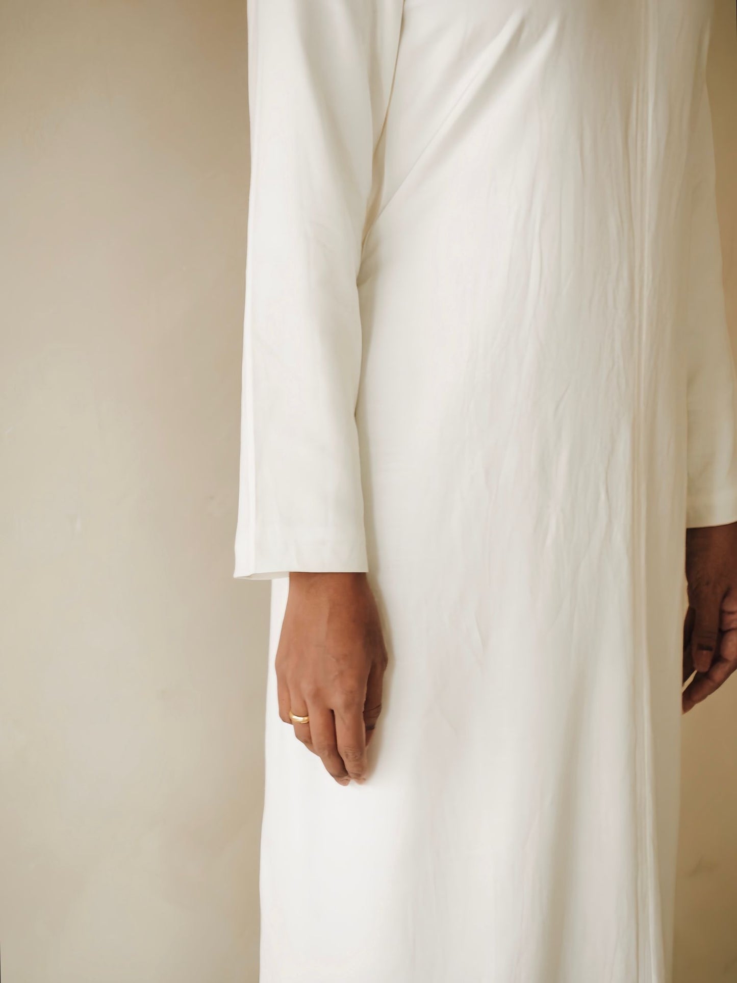 Column dress in Ivory