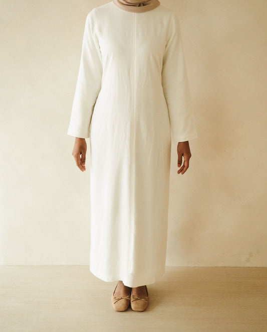 Column dress in Ivory